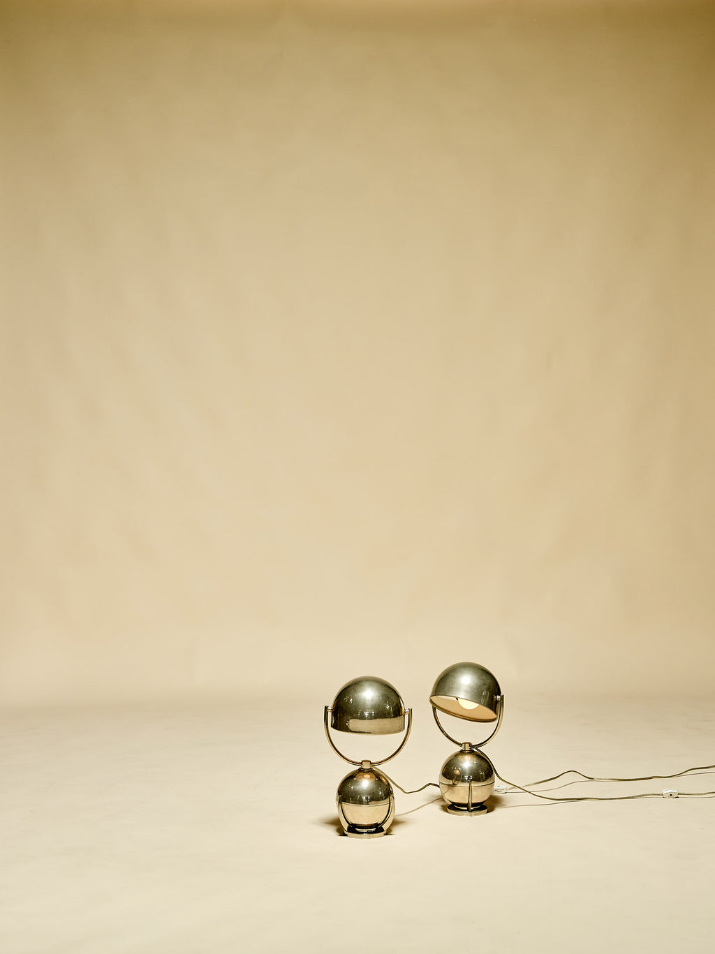 A Pair of Felix Aublet Nickel-Plated Table Lamps