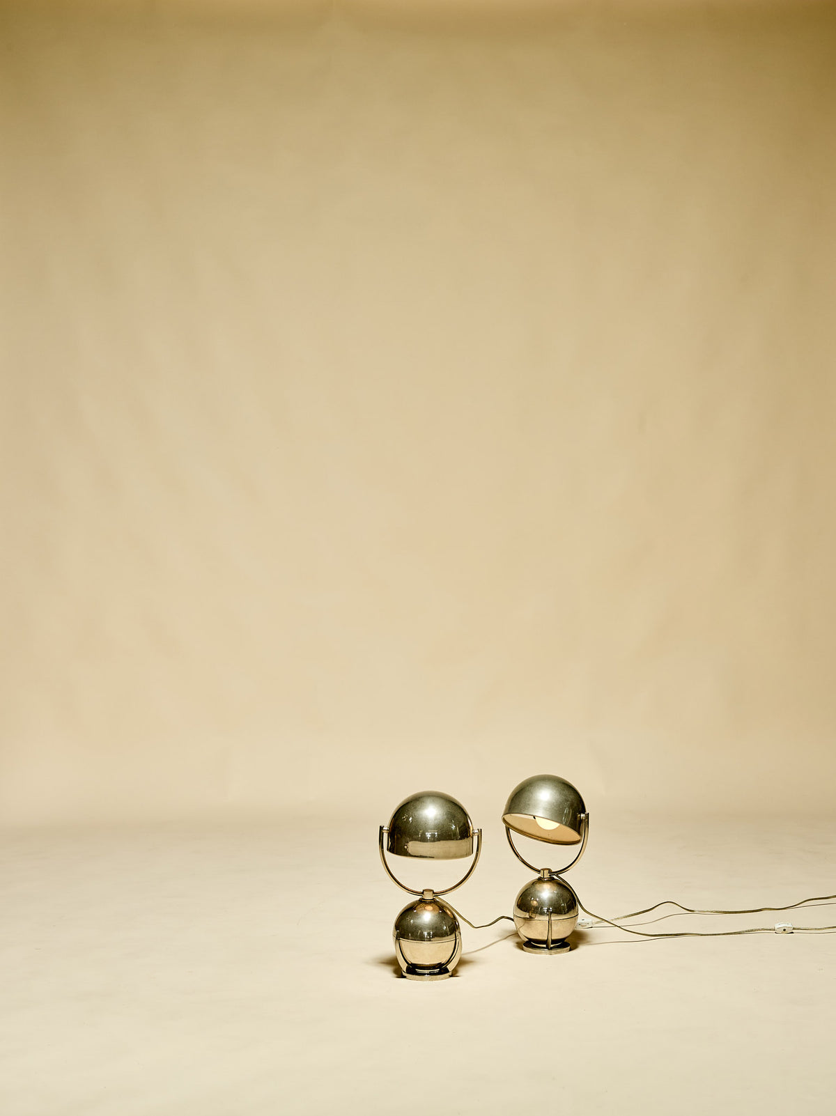 A Pair of Felix Aublet Nickel-Plated Table Lamps